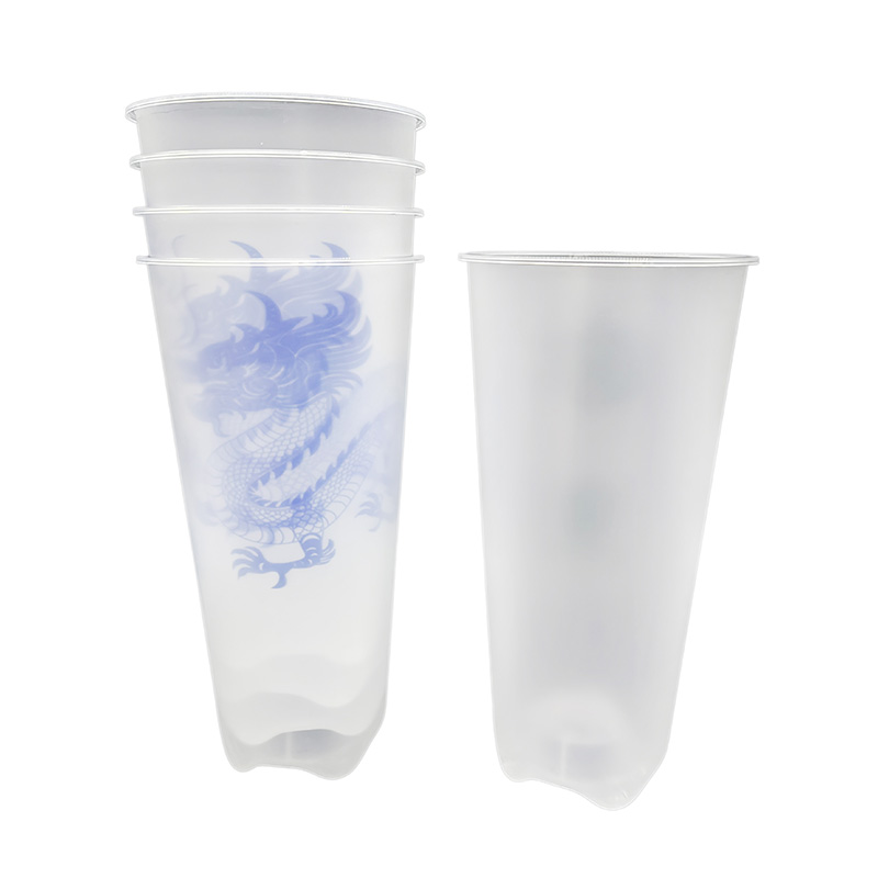 PP Plastic Milk Tea Cup in Mold Label